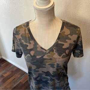 Cerule - Camo V-Neck Women's Top - Size Small